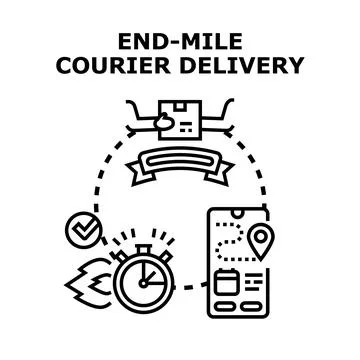 End mile courier delivery logistic service concept Stock Illustration