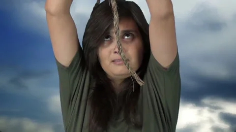 At the end of my rope! NO CAPTION Stock Footage 27251638