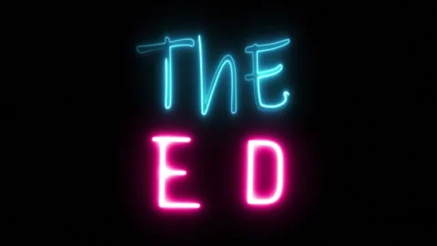 The end neon sign overlay with alpha channel animated text Stock Footage 300364477