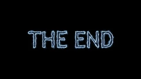 The End" Neon Text Animation with Vibrant Glowing Effect on Dark Background, Stock Footage 303196141