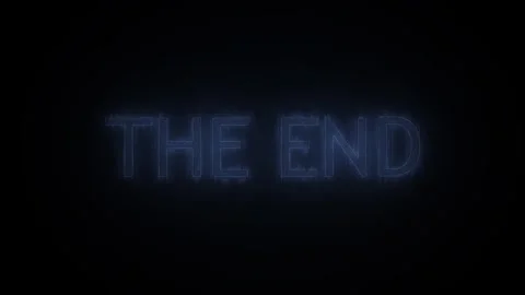 The End" Neon Text Animation with Vibrant Glowing Effect on Dark Background, Stock Footage 303196142