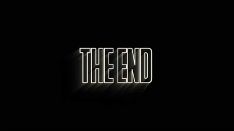 The end neon text with light glowing effect isolated with alpha channel. Video Stock Footage 153810542