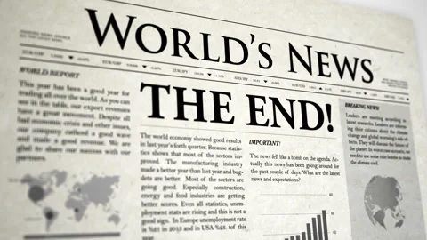 The End Newspaper Headline and Graphs Stock Footage 154915068