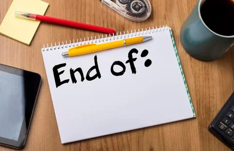 End of: - Note Pad With Text Foto stock