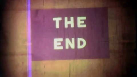 The End Old Title Vintage Film Home Movie Retro Cinema Hollywood 8mm 16mm Видео 321826944
