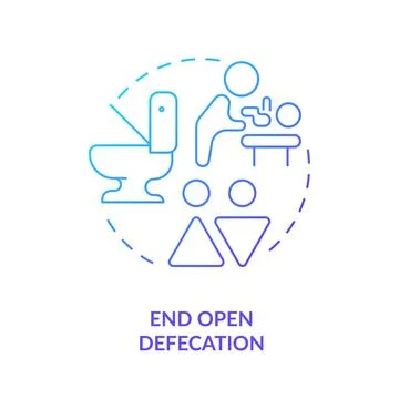 End open defecation blue gradient concept icon Illustrazione stock
