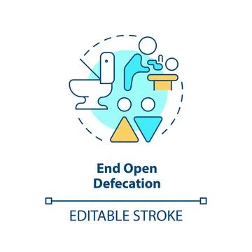 End open defecation concept icon Illustrazione stock