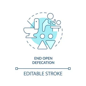 End open defecation turquoise concept icon Illustrazione stock