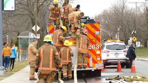 End of operations after firefighting efforts were another success Stock Footage 129646083