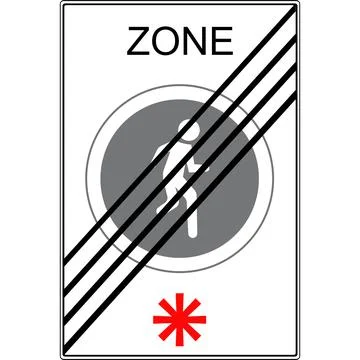 The end of the pedestrian zone. Vector image. Stock Illustration