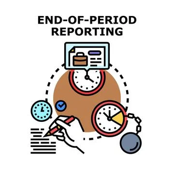 End of period reporting deadline management concept Stock Illustration
