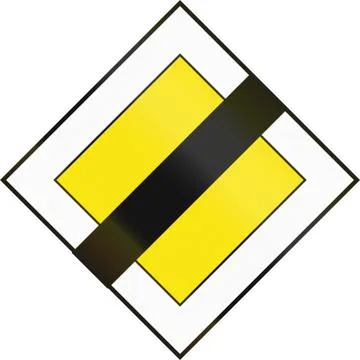 End Of Priority Road in Poland Stock Illustration