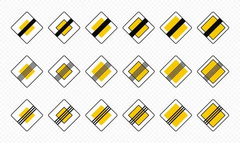 End of priority road sign vector design Stock Illustration