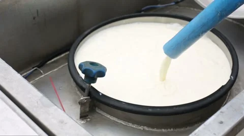 End of processing to fill the milk and taking out hose from tanker truck. Stock Footage 45306100