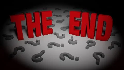 Is This The End Questions. Illustrazione stock