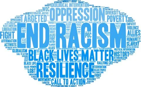 End Racism Word Cloud Ilustração Stock