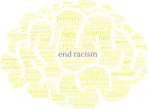 End Racism Word Cloud Stock Illustration