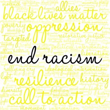 End Racism Word Cloud Illustrazione stock