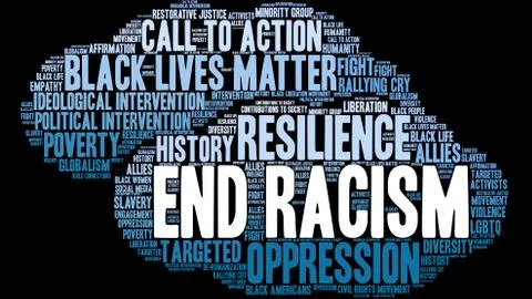 End Racism Word Cloud Illustrazione stock