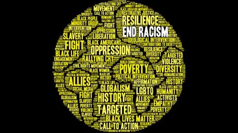 End Racism Word Cloud Stock Illustration