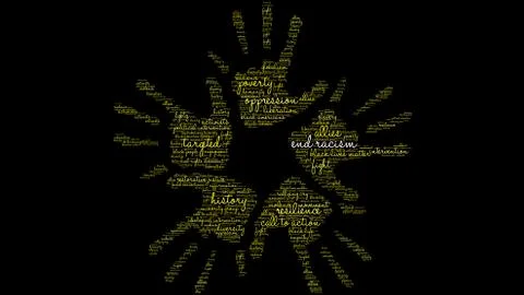 End Racism Word Cloud Illustrazione stock