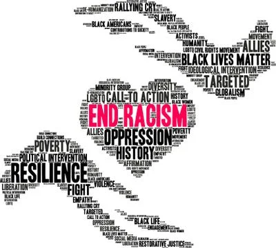 End Racism Word Cloud 스톡 일러스트