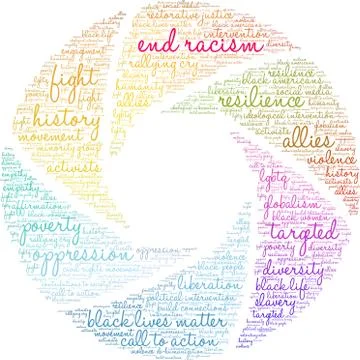 End Racism Word Cloud Ilustração Stock