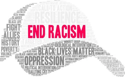 End Racism Word Cloud Stock Illustration