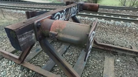 End of the railway track Stock Footage 61088672