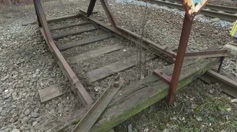End of the railway track Stock Footage 61088731