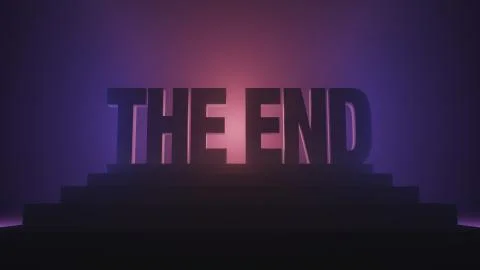 The End Raised On Stepped Pedestal in Dramatic Light Illustrazione stock