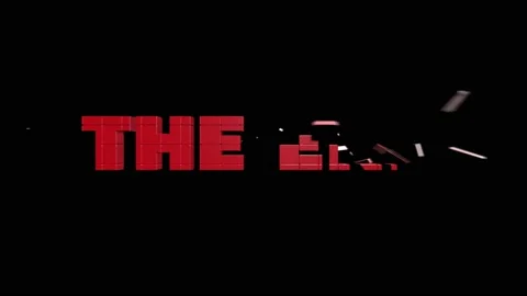 The end red text with light glowing effect isolated with alpha channel. 3D Stock Footage 153860879