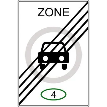 End of the restricted transport zone. Vector image. Stock Illustration