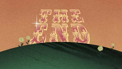 THE END in Retro Cutout 1970s Style Stock Footage 102331777