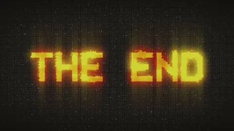 The End Retro Text Effect with Glitch Ba... | Stock Video | Pond5