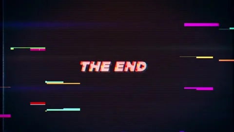 THE END Retro text effects with glitch b... | Stock Video | Pond5