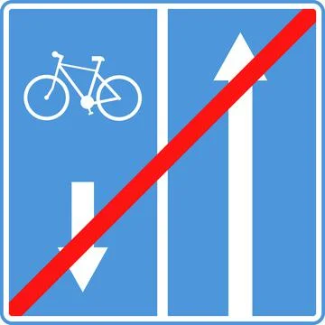 The end of the road with a lane for cyclists. Stock Illustration