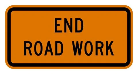End road work sign, G20-2, US road sign Stock Illustration