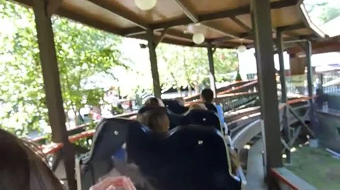 End of Roller Coaster Ride Stock Footage 8652468