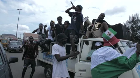 END SARS AND POLICE BRUTALITY PROTESTS IN NIGERIA Stock-Footage 141496095