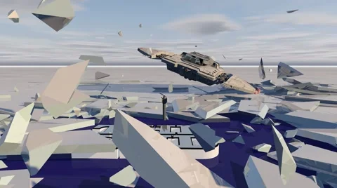 The End Science Fiction Explosion Scene Stock Footage 44619922