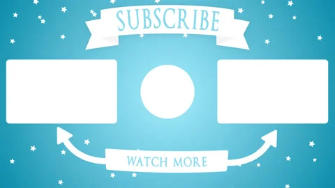 End Screen Channel Outro Interactive Element On Blue Background. Stock Footage 167468737