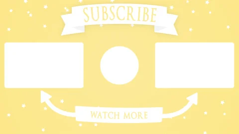 End Screen Channel Outro Interactive Element On Yellow Background. Stock Footage 167976515