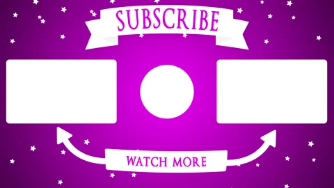 End Screen Channel Outro Interactive Element On Purple Background. Stock Footage 167976603
