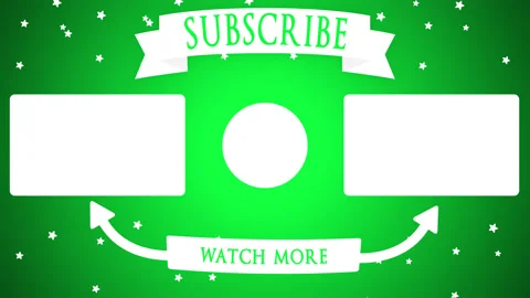 End Screen Channel Outro Interactive Element On Green Background. Видео 167976651