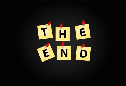 The End Screen Design Template Vector Illustration Illustrazione stock