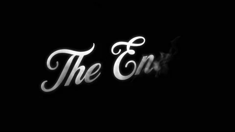 The End Screen Message With Smoke Fx Intro Animation Stock Footage 148377907