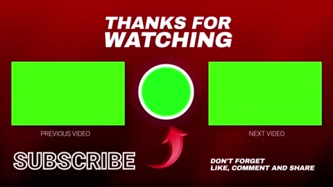 End Screen With Text Thanks For Watching And Subscribe Comment Green Screen Video stock 303391587