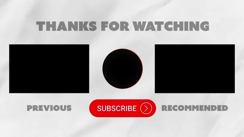 End screen with video recommendations, subscribe button, and thank you message Video stock 311848108