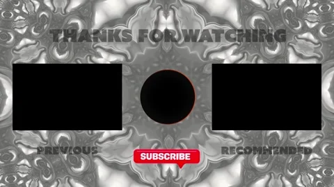 End screen with video recommendations, subscribe button, and thank you message Video stock 311848120